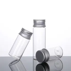 10ml 50ml 80ml 100ml high borosilicate glass tube transparent pharmaceutical glass vials with aluminum screw cap