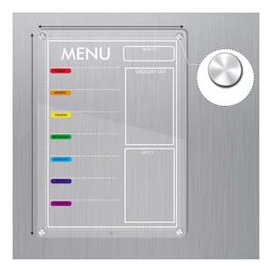 Tablero de borrado en seco magnético acrílico Calendario transparente Calendario semanal mensual Tablero de mensajes Bloc de notas Calendario magnético - Product Image 1