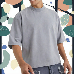 Camiseta Oversize de Algodón 100% de 260 g/m² para Hombre, Corte Holgado, Cuello Redondo, Manga Corta, Tejido de Punto, Estampado Personalizado - Product Image 2