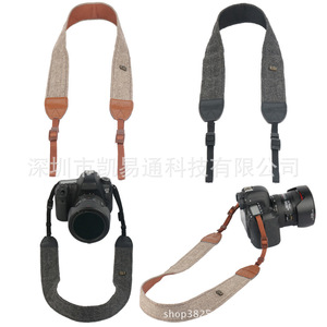 สายคล้องกล้องผ้าแคนวาสสไตล์วินเทจ 3.8 ซม. สายคล้องคอและไหล่สำหรับกล้อง DSLR และกล้องมิเรอร์เลส ใช้ได้กับกล้องทั่วไป - Product Image 1