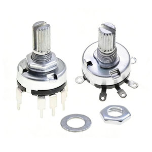 5PCS RV17 con interruptor, potenciómetro, longitud del mango 15MM, 5 pines, B1K 2K 5K 10K 20K 50K, diámetro 17MM - Product Image 1
