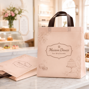 Sac en non-tissé avec cordon de serrage, imprimé sur mesure, pour emballage cadeau, bijoux - Product Image 1