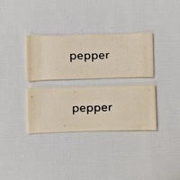 Étiquette tissée personnalisée, purement artisanale, imprimée, écologique, pliée, pour vêtements, foulards, chaussettes