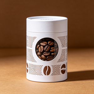 Luxury Rigid Cylinder Paper Can Transparent View <b>Window</b> Kraft Paper Tube Coffee Bean Packaging Box With Custom Size Option - Product Image 3