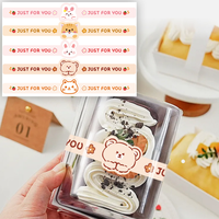 Autocollant alimentaire pour pâtisserie, étiquette auto-adhésive longue bande pour boîte à biscuits et boîte cadeau, scellage décoratif