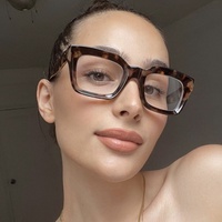Montures de lunettes tendance unisexe avec logo personnalisé, anti-lumière bleue, pour ordinateur, transparentes, épaisses et légères, pour adultes