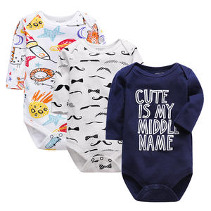 Commercio all'ingrosso della fabbrica estate Casual un pezzo body per bambini a maniche lunghe triangolo Harem 100% in puro cotone abbottonatura vestiti per bambini - Product Image 3