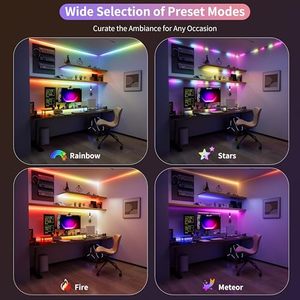 Tira de Luz LED Flexible Cortable de 12 mm, DC 24V, COB RGB WS2811, IP20, 720 LED, Cuerpo de Cobre FPC, Control Inteligente, Compatible con Alexa y <span class=keywords><strong>Home</strong></span> Assistant - Product Image 2