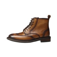 Bottes rétro en cuir véritable mi-mollet respirantes antidérapantes pour hommes tendance décontractées automne/hiver