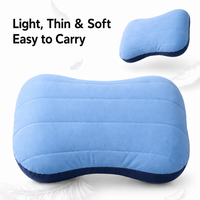 Oreiller de voyage gonflable en mousse à mémoire de forme, support de nuque portable et pliable pour avion, train, sieste en extérieur