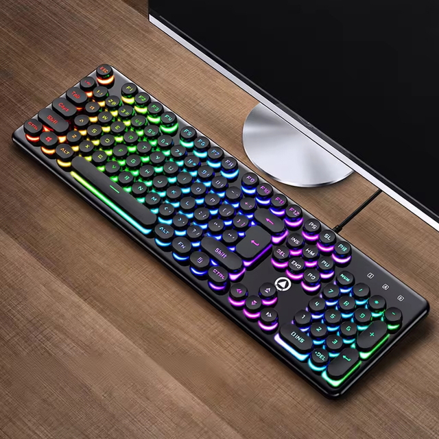 Mechanical Feel Keyboard ABS Wired RGB Backlit Gaming Keyboard for PC Laptop Tablet Keyboard
