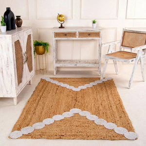 พรมปูพื้นสไตล์โบฮีเมียน ลายเรขาคณิต รูปทรงสี่เหลี่ยมผืนผ้า ทอแบบเรียบ เป็นมิตรกับสิ่งแวดล้อม เหมาะสำหรับห้องนั่งเล่น ทำความสะอาดง่าย - Product Image 1