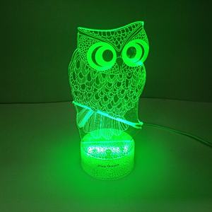 <span class=keywords><strong>7</strong></span> couleurs changeantes 3D hibou veilleuse USB LED lampe de bureau de <span class=keywords><strong>Table</strong></span> avec capteur tactile Mini PC et lampes de chevet en Silicone - Product Image 1