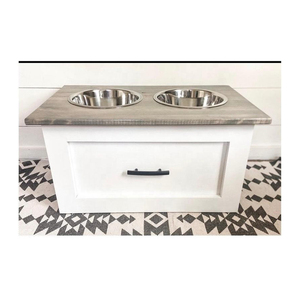 Penjualan terlaris 2 mangkuk tempat makan anjing dengan laci tinggi mangkuk anjing peliharaan mangkuk & pengumpan otomatis - Product Image 2