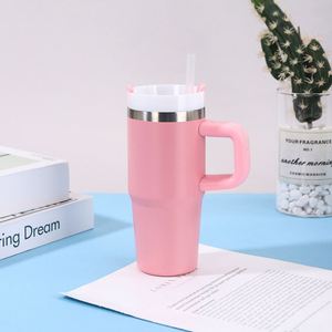 Car Handle Travel <b>Mug</b> 14oz Tumbler Vacuum Insulated Double Wall Stainless Steel Lid Straw Non-Slip - Product Image 2