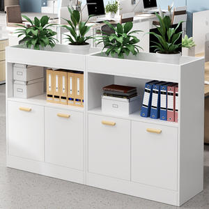 Meuble de séparation de bureau moderne avec jardinières, unité de rangement multi-compartiments durable pour la décoration et l'organisation de l'espace de travail - Product Image 3