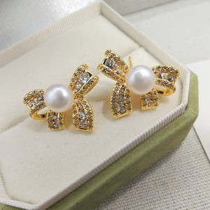 Parure de bijoux tendance en laiton plaqué or avec perles d'eau douce : boucles d'oreilles, bague et pendentif, chaîne de pull, cadeau - Product Image 5