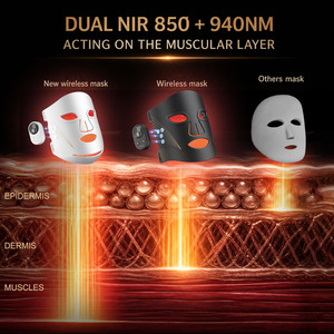 Máscara de Terapia de Luz Roja de Silicona Líquida Suave, 35mW/cm, Terapia Fotónica LED, con Control Inalámbrico, 5 Modos, Uso Doméstico - Product Image 5