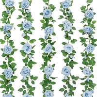 Guirnalda de Flores Artificiales de Rosas D462 de 6.5 pies, Guirnalda de Seda para Colgar en Interiores, Decoración para Bodas y Fiestas