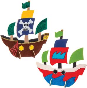 Juguete para niños madera sin terminar artesanía <span class=keywords><strong>Barco</strong></span> <span class=keywords><strong>Pirata</strong></span> pintura juguetes de madera - Product Image 3