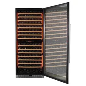 Refrigerador de vino para bebidas enfriador de vino de doble pared de acero inoxidable mejor integrado en enfriador de vino