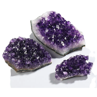 Géode d'améthyste naturelle en vrac d'Uruguay, taille aléatoire, avec grappe de drusy, pierre violette de guérison, cadeaux pour la décoration intérieure et le Feng Shui