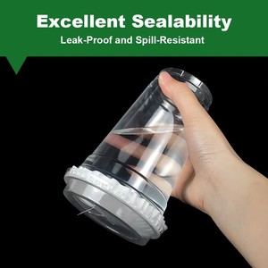 Gobelets à café en plastique PP transparents jetables de 90 mm avec couvercles, imprimés avec un logo personnalisé en UV, gobelets transparents à emporter - Product Image 4