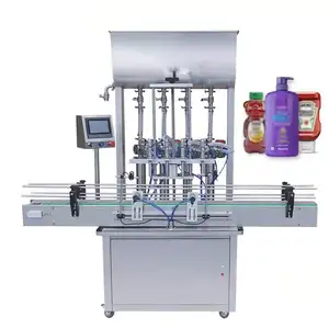 100ml-5000ml Automatic Piston Filling Liquid Water Paste Shampoo Filling Line Bottle Filling Capping Labeling Machine