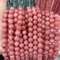 Perles rondes en vrac de jade Dong Ling mat rose pâle naturel, pour la fabrication de bijoux, bracelets et colliers DIY, vente en gros