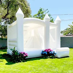 Custom king size PVC wedding airtight bounce house bouncer indoor outdoor big inflable bouncy castle with ball pit