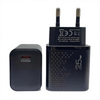 Cargador Rápido PD Tipo-C de 25W con Enchufes EU/US para Laptop, Teléfono Móvil, Auriculares y Reloj Inteligente, Adaptador Universal de 5V/3A