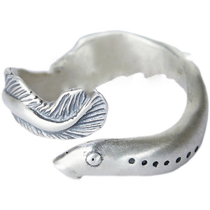 Bague en cuivre écologique, vintage, sculptée, motif <span class=keywords><strong>anguille</strong></span>, design de niche, bague unique - Product Image 5