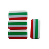 Faible MOQ, Mahjong américain moderne, Tuiles de Mahjong gravées en acrylique à 4 couches, motif Red Multi Sunset Dogs, format voyage, pour Noël