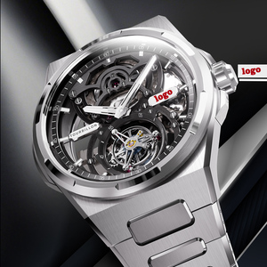 Montre automatique mécanique de luxe pour <span class=keywords><strong>homme</strong></span> avec tourbillon ajouré, personnalisable, en cristal de saphir, lumineuse et étanche. - Product Image 3