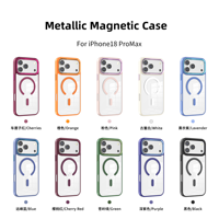 Étui de téléphone magnétique transparent de luxe avec dos transparent, caméra et boutons métalliques pour iPhone 18 Pro Max, étui magnétique antichoc