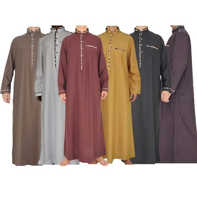 Muslim Traditional Men Thawb Long Sleeve Uae Thobe From China Factory