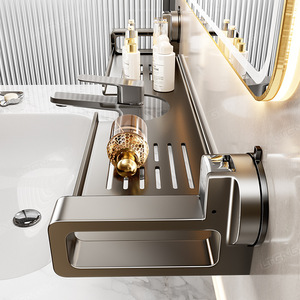 Étagère de rangement rectangulaire durable LITENG pour lavabo de salle de bain, fixation par ventouse, pour l'espace sous l'évier - Product Image 1