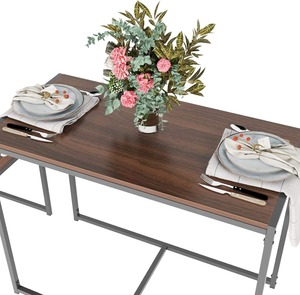 Bộ bàn ăn 3 món, bàn bếp hiện đại và ghế cho 2, bàn gỗ vuông quán rượu Bar đặt hoàn hảo cho bữa sáng Nook, - Product Image 4