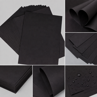 Kertas Karton Hitam 200gsm 250gsm 450gsm Inti Hitam Solid Lembaran Halus Matte untuk Pembuatan Kotak Jam Tangan dan Kotak Kacamata
