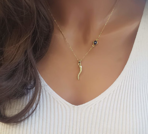 Collier en or laminé avec pendentif œil porte-bonheur, design élégant, talisman <span class=keywords><strong>de</strong></span> protection, vente chaude - Product Image 5