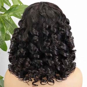 Perruque à ondulations lâches personnalisée avec bandeau, cheveux humains Remy bruts, 14 pouces, sans dentelle, fournisseur en gros, livraison directe - Product Image 2