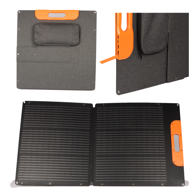 110W High Efficiency Foldable Solar Panel 2-Fold Portable Charger Monocrystalline 182mm ETFE Waterproof 4-in-1 Output Camping RV