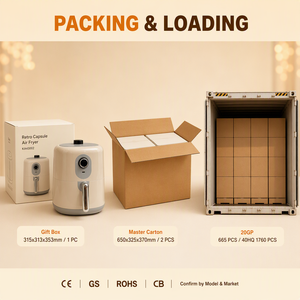 CE ROHS CB เครื่องทอดไร้น้ำมัน 3.5L 1400W 80-200C ปรับอุณหภูมิได้ครัวในครัวเรือนเครื่องอบขนมปิ้งย่าง KA43002 - Product Image 4
