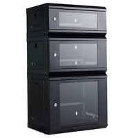 Baie de serveur réseau murale 9U 19 pouces avec porte en verre trempé et protection antistatique en acier pour données