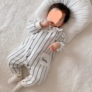 婴儿连身衣春秋婴儿哈珀秋冬新生儿睡衣纯棉保暖婴儿服装套装