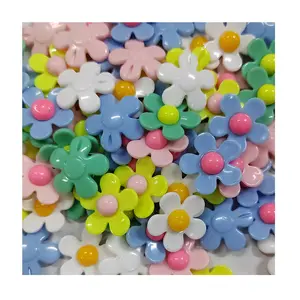 Hạt Nhựa Hình Hoa Đệm Rời Hạt Acrylic Hình Hoa Hướng Dương Nhiều Màu Hạt Trang Sức Tự Làm Cho Vòng Tay Vòng Cổ Thủ Công