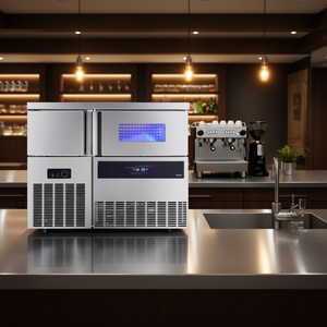 Fabbricatore di ghiaccio commerciale da 150 kg/24h con contenitore da 40 kg, autoportante in acciaio inossidabile per casa e bar - Product Image 2