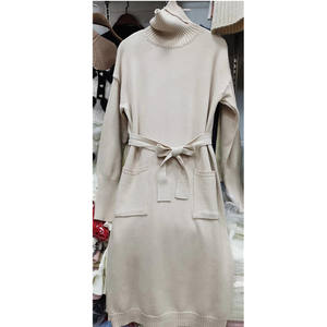 Vestiti donna autunno/inverno moda nuovo abito da donna con cappotto a mezza lunghezza <span class=keywords><strong>dolcevita</strong></span> lavorato a <span class=keywords><strong>maglia</strong></span> abito maglione - Product Image 6