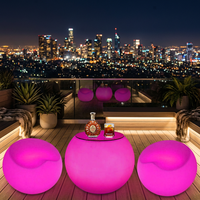 Tabouret LED en forme de pomme, siège lumineux changeant de couleur, en plastique PE, imperméable, pour bar, club, intérieur, extérieur, meubles de maison