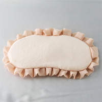 Masque pour les yeux Easetrip personnalisé, super mignon, en peluche blanche, satiné, luxueux, moelleux, certifié norme européenne, 19x9cm